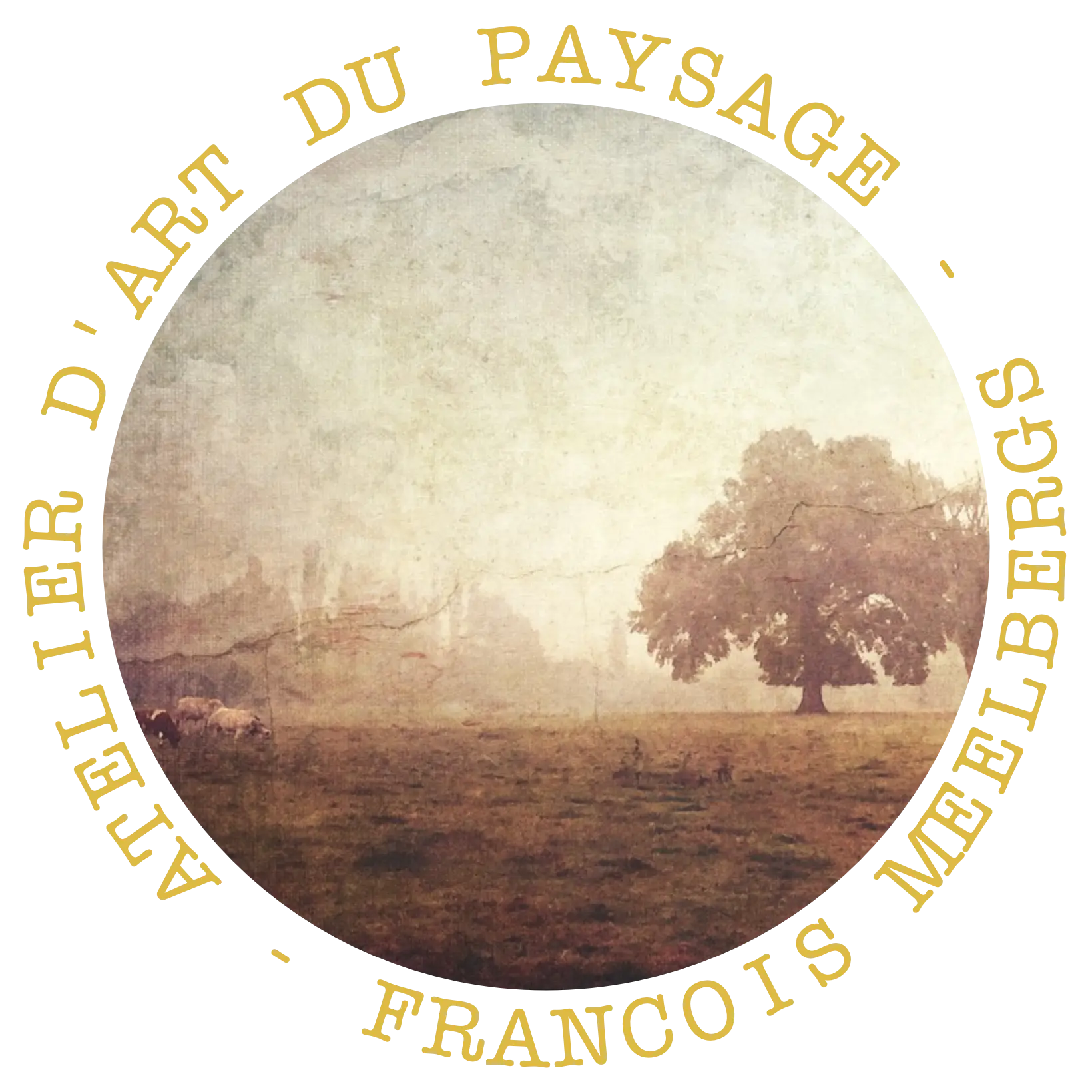 Photo montage artistique d'une prairie ardennaise.